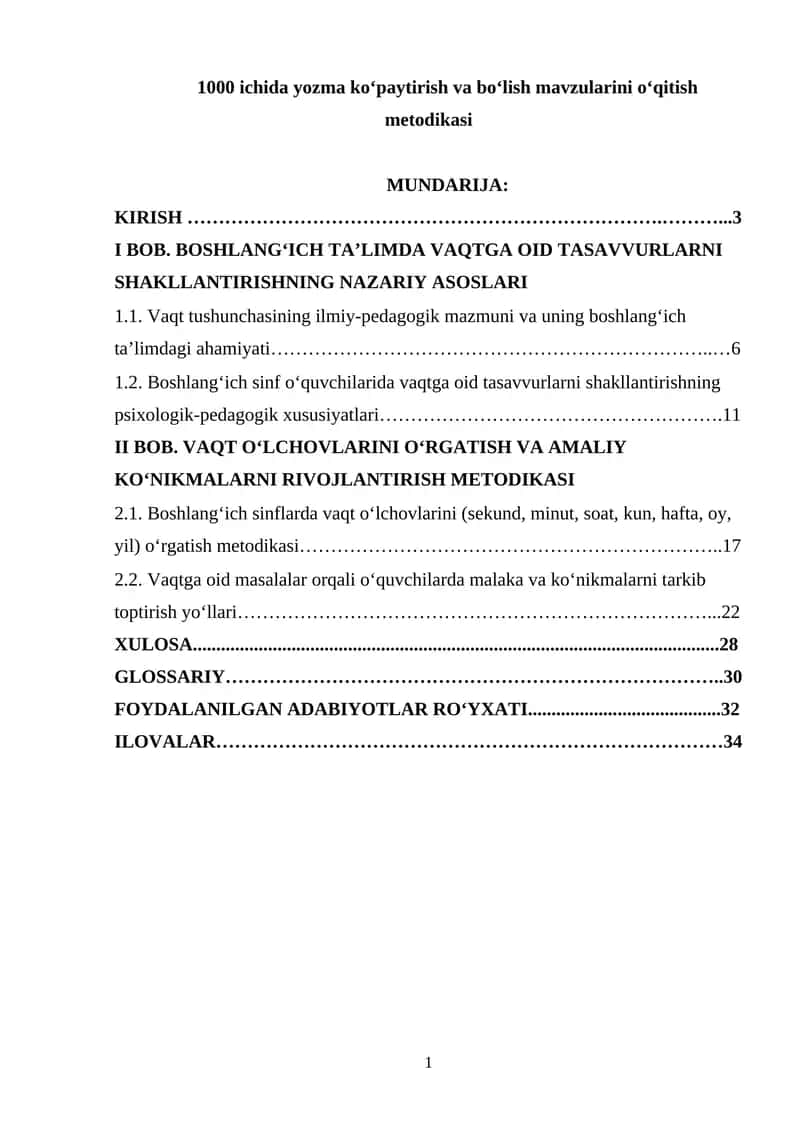 Vaqtga oid tasavvurlarni tarkib toptirish, vaqt o‘lchovlarini o‘rgatish hamda tegishli malaka va ko‘nikmalarni tarkib toptirish metodikasi