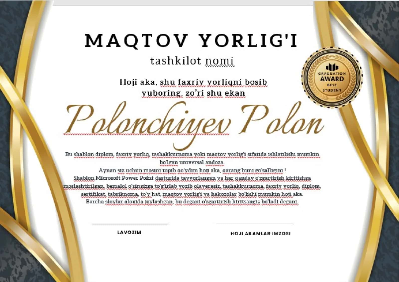 Maqtov yorliq