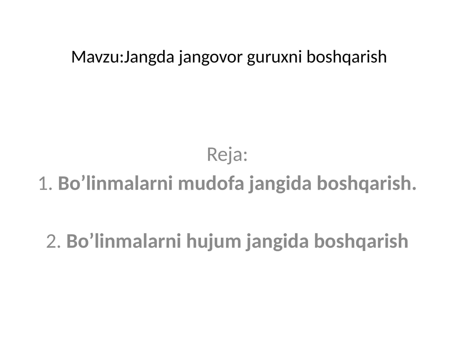 Jangda jangovor guruxni boshqarish