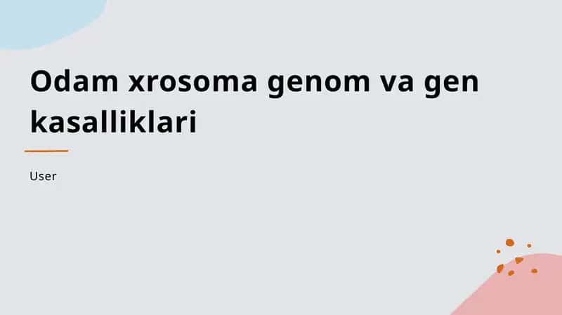 Inson xrosoma genom va gen kasalliklari
