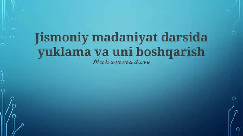 Jismoniy tarbiya yuklamasi