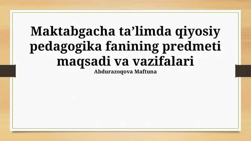 Taqqoslash pedagogikasi