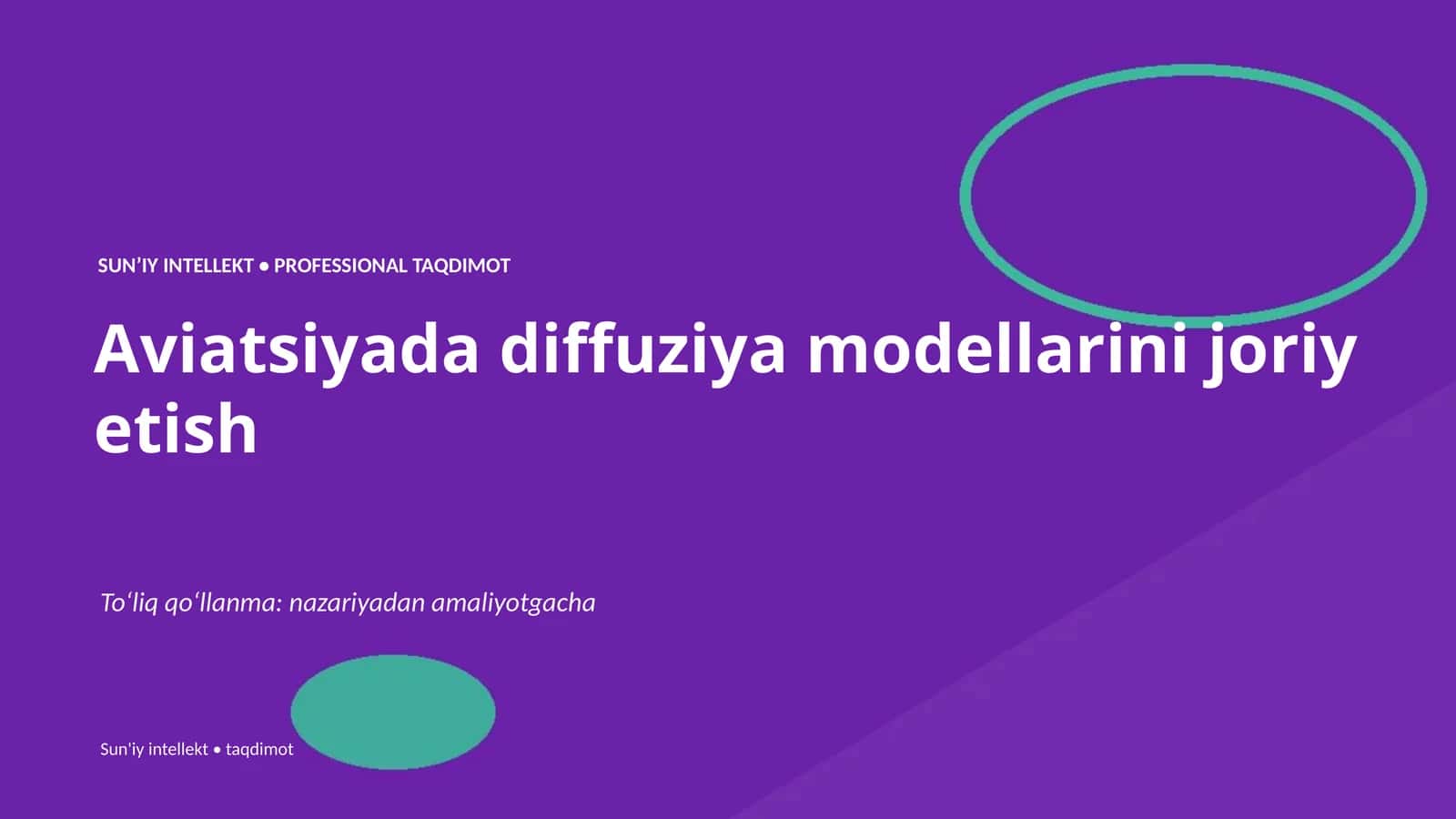 Aviatsiyada diffuziya modellarini joriy etish