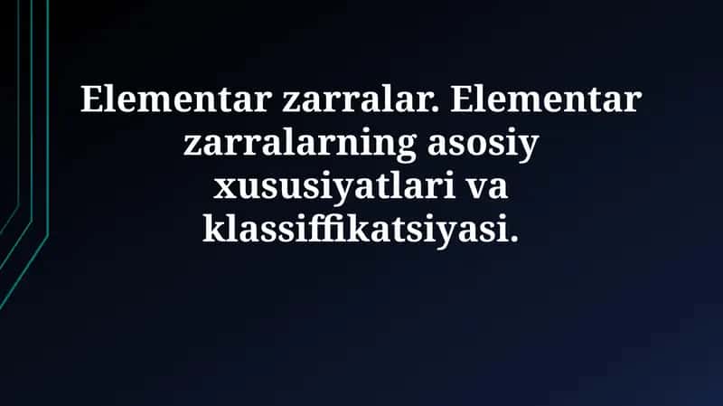 Elementar zarralar