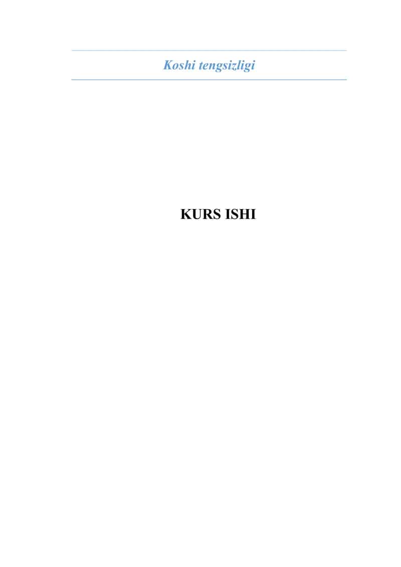Koshi tengsizligi