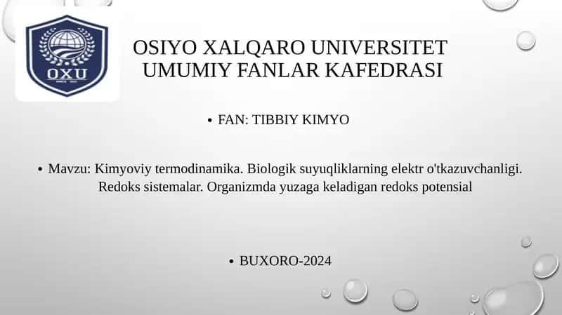 Kimyoviy termodinamika