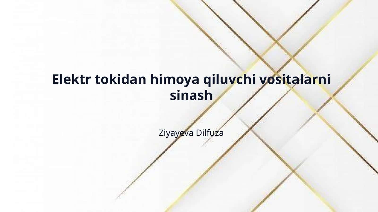 Elektr tokidan himoya qiluvchi vositalarni sinash