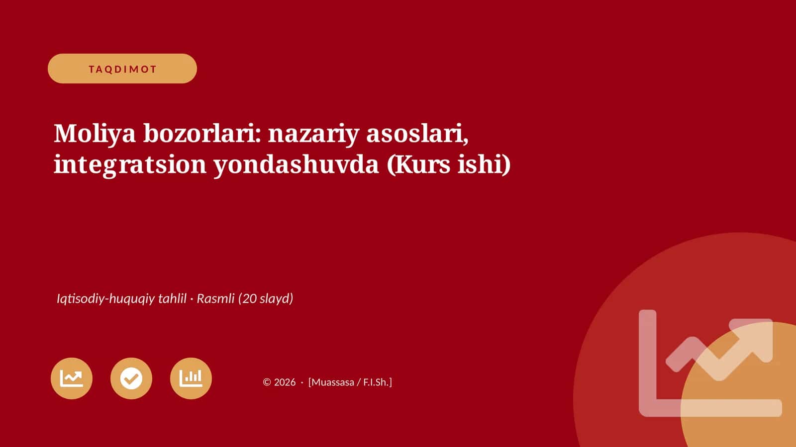 Moliya bozorlari: nazariy asoslari, integratsion yondashuvda (Kurs ishi)