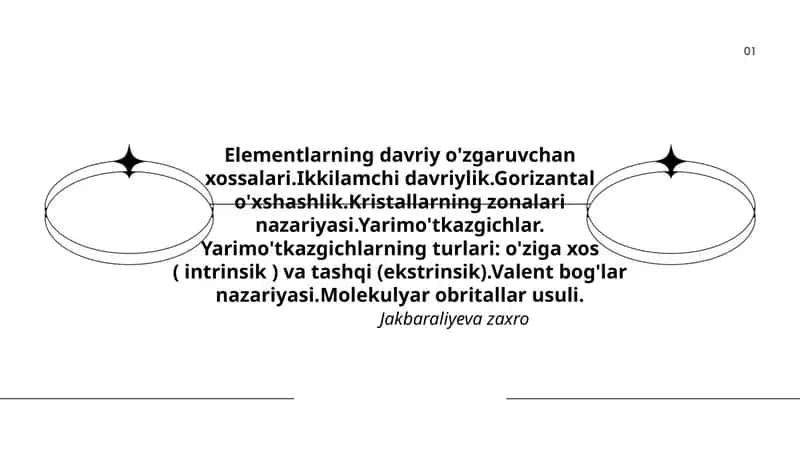 Elementlarning davriy o'zgaruvchan xossalari