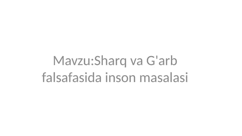 Sharq va gʻarb falsafasi