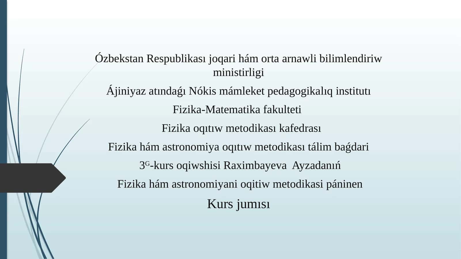 Mektip fizika kursinda turaqlitok nizamlarinin oqitiw metodikasi