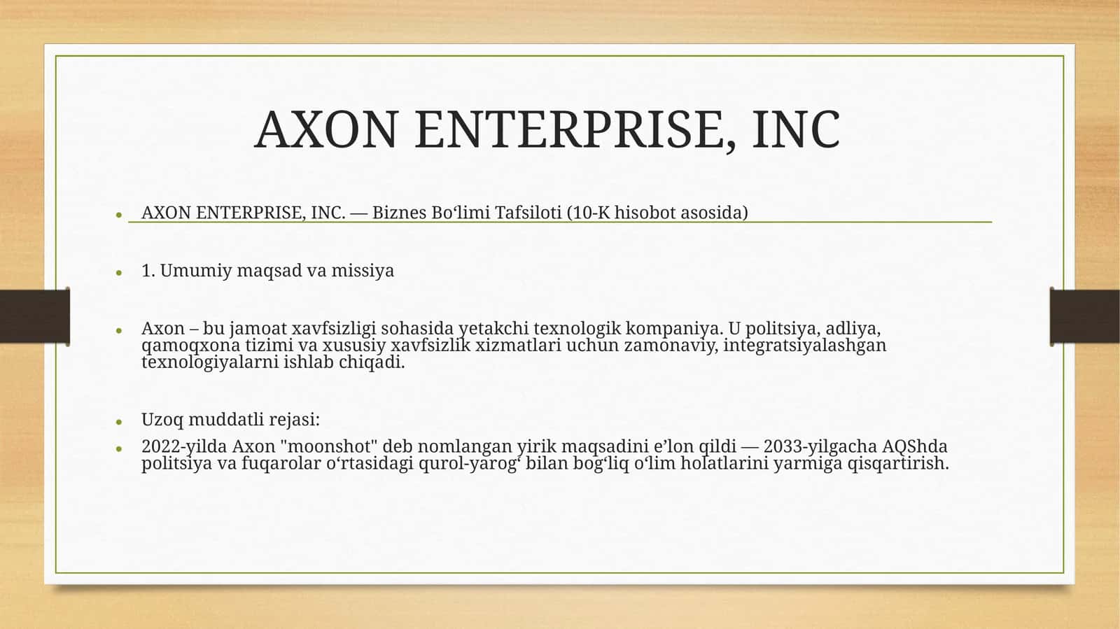 AXON ENTERPRISE, INC