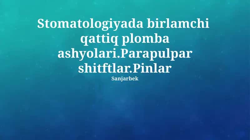 Pulpa himoyasi usullari