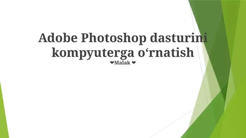 Adobe Photoshop o'rnatish