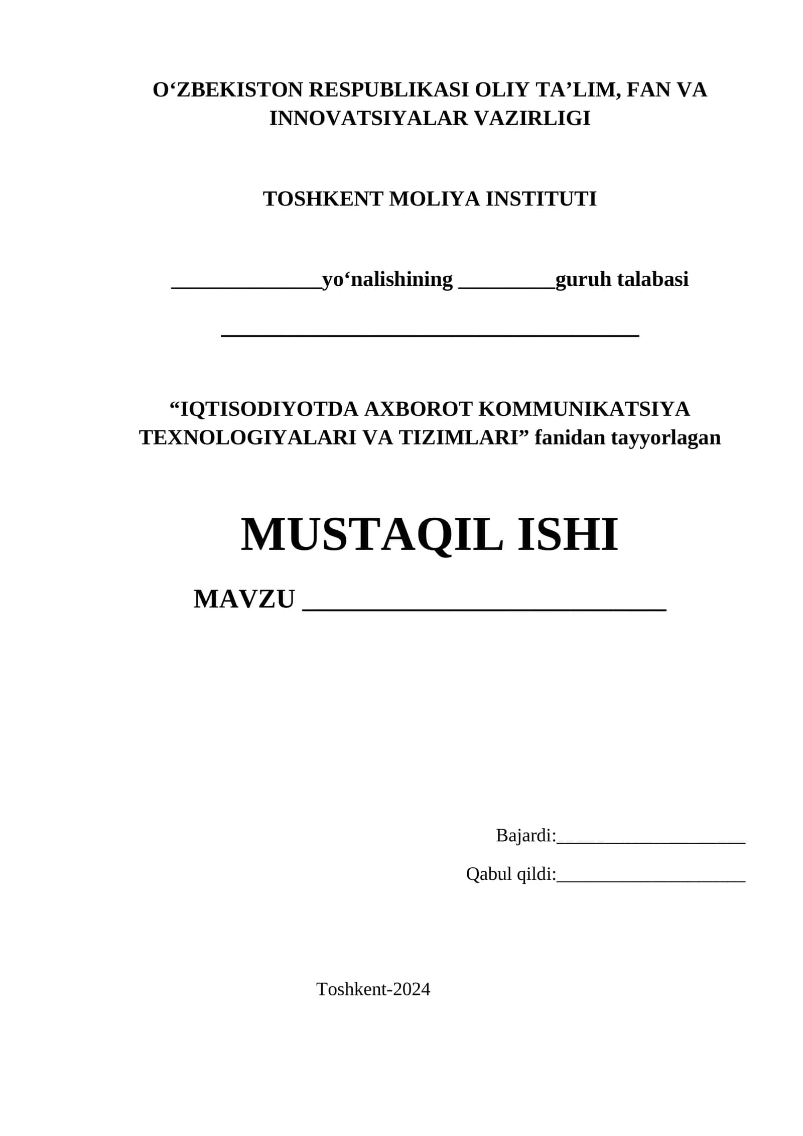 IQTISODIY ISHLAR