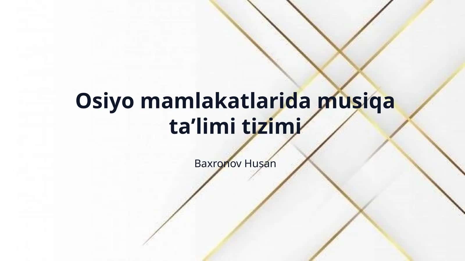 Osiyo mamlakatlarida musiqa taʼlimi tizimi
