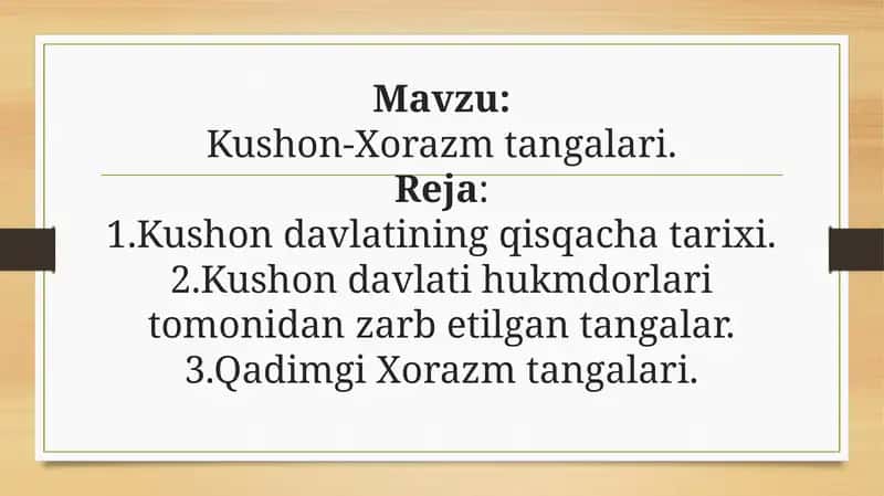 Kushon-Xorazm tangalari