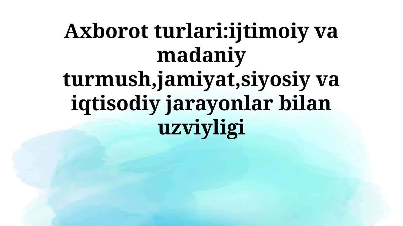 Iqtisodiy Jarayonlar To'g'risidagi Axborot