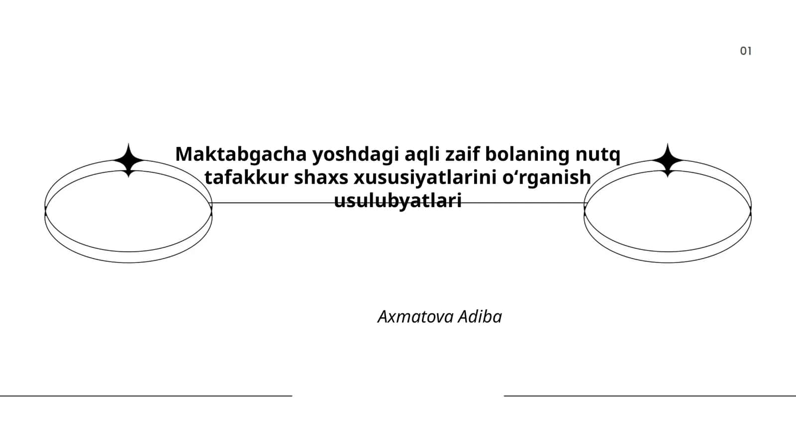 Maktabgacha yoshdagi aqli zaif bolaning nutq tafakkur shaxs xususiyatlarini oʻrganish usulubyatlari