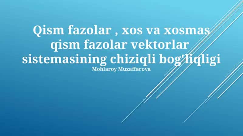 Chiziqli bog'liqlik
