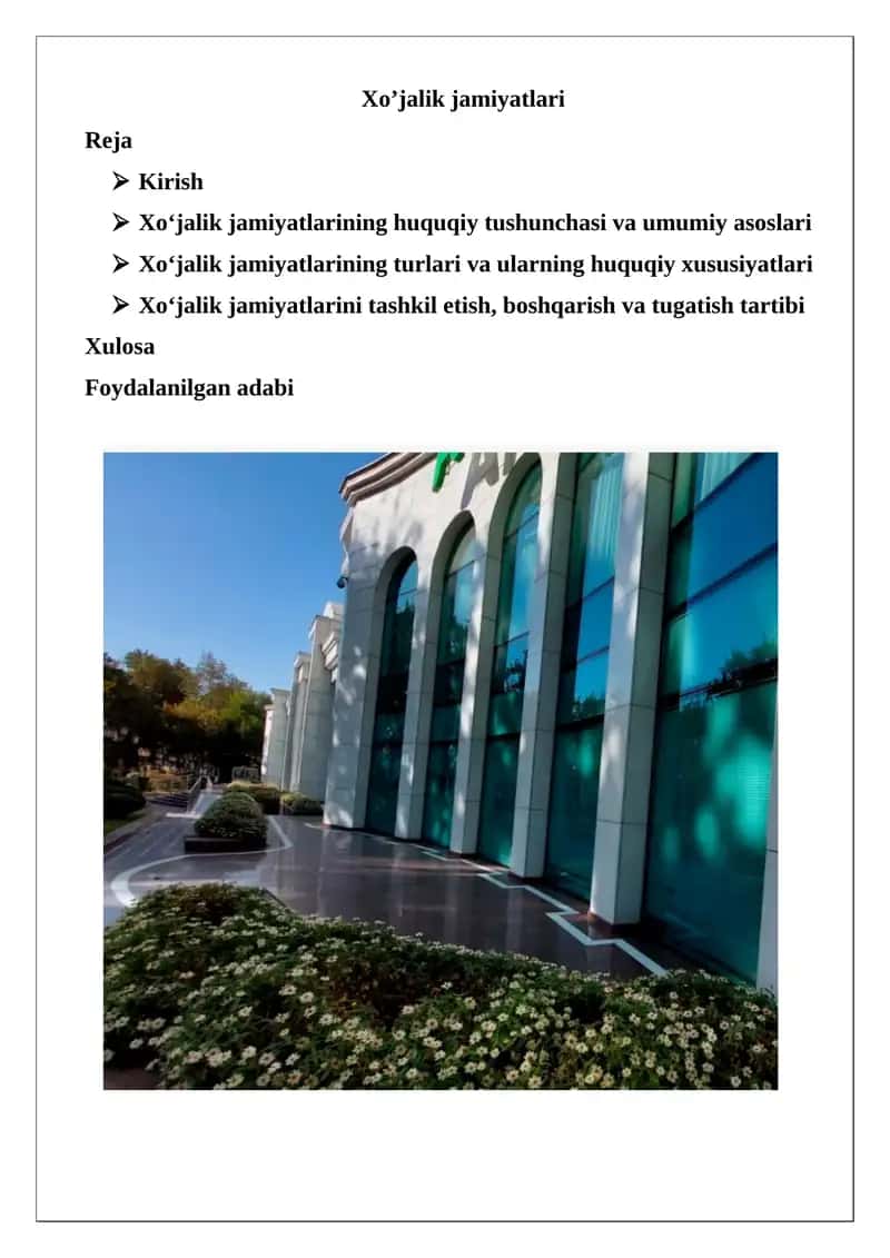 Xo’jalik jamiyatlari
