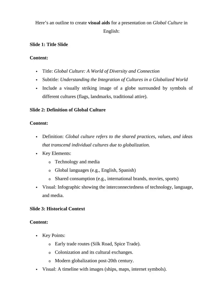 Global Culture Presentation