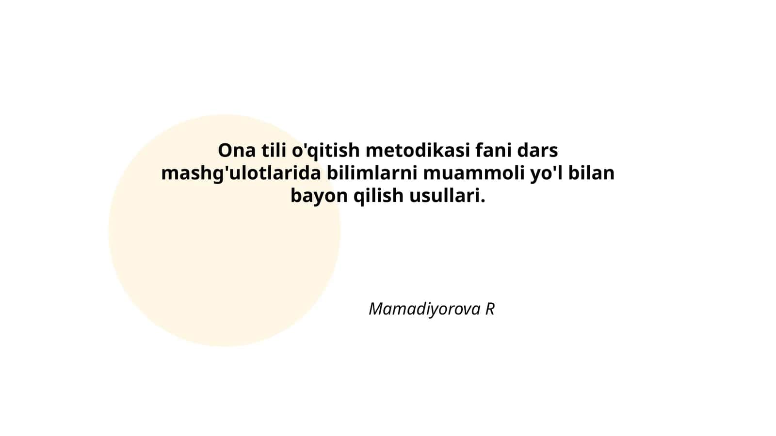 Ona tili o'qitish metodikasi