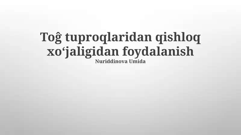 Barqaror Qishloq xo'jaligi amaliyotlari