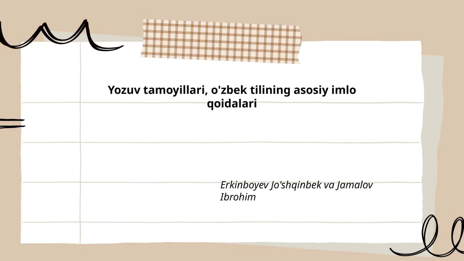 Yozuv tamoyillari, o'zbek tilining asosiy imlo qoidalari