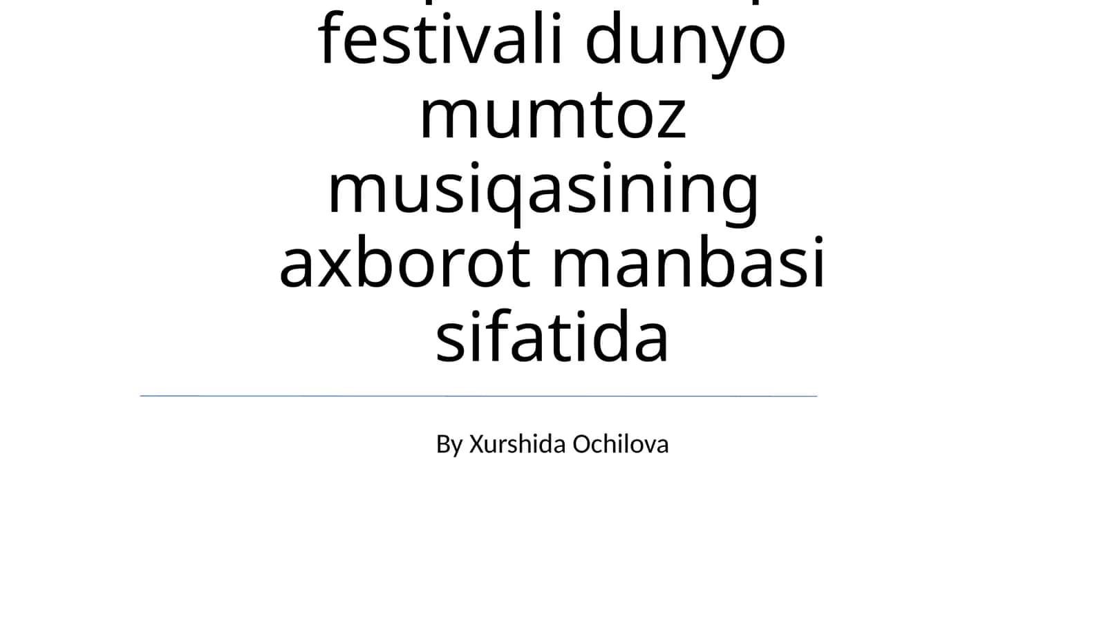 Sharq taronalari xalqaro musiqa festivali