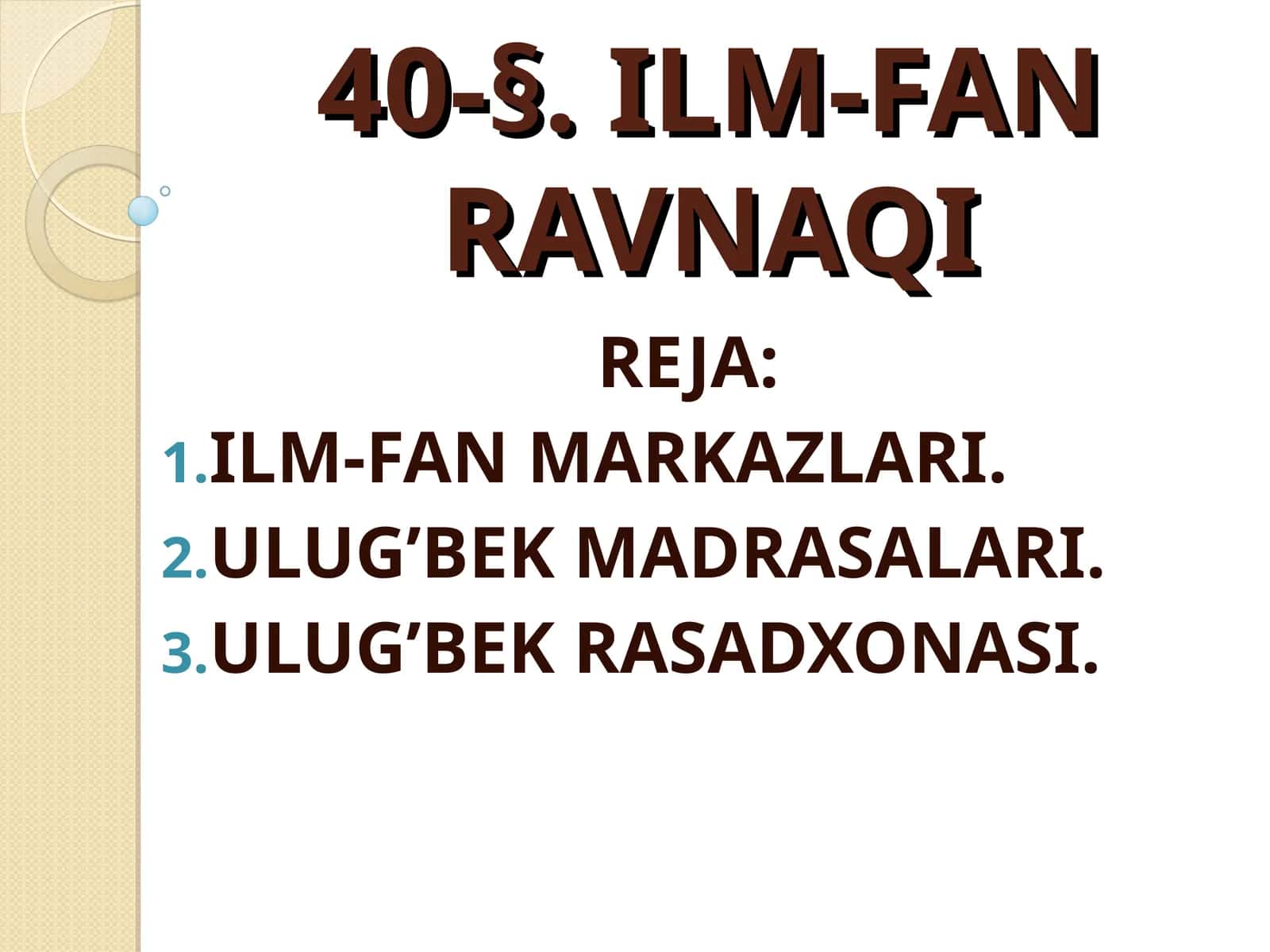 ILM-FAN MARKAZLARI