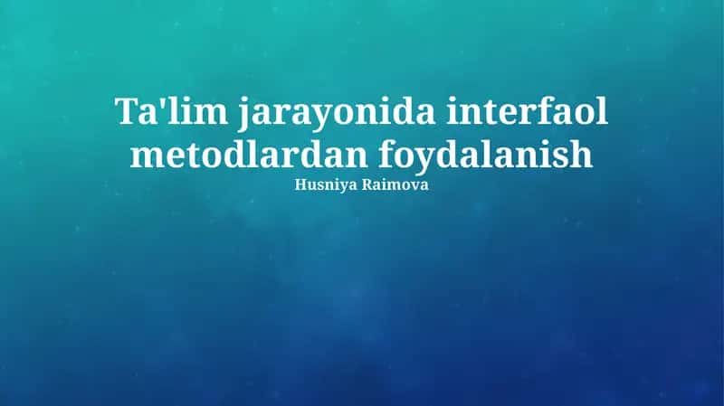 Interaktiv Ta'lim