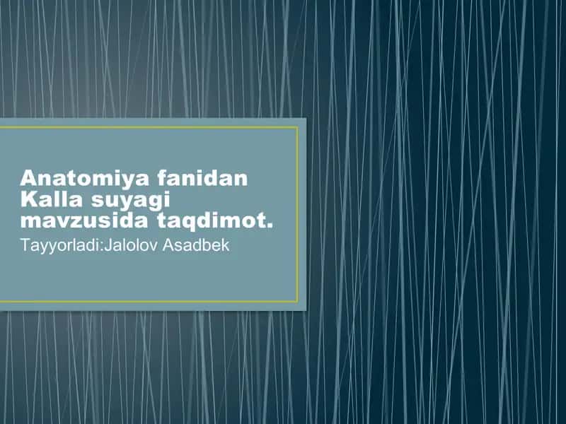 Anatomiya fanidan Kalla suyagi mavzusida taqdimot.