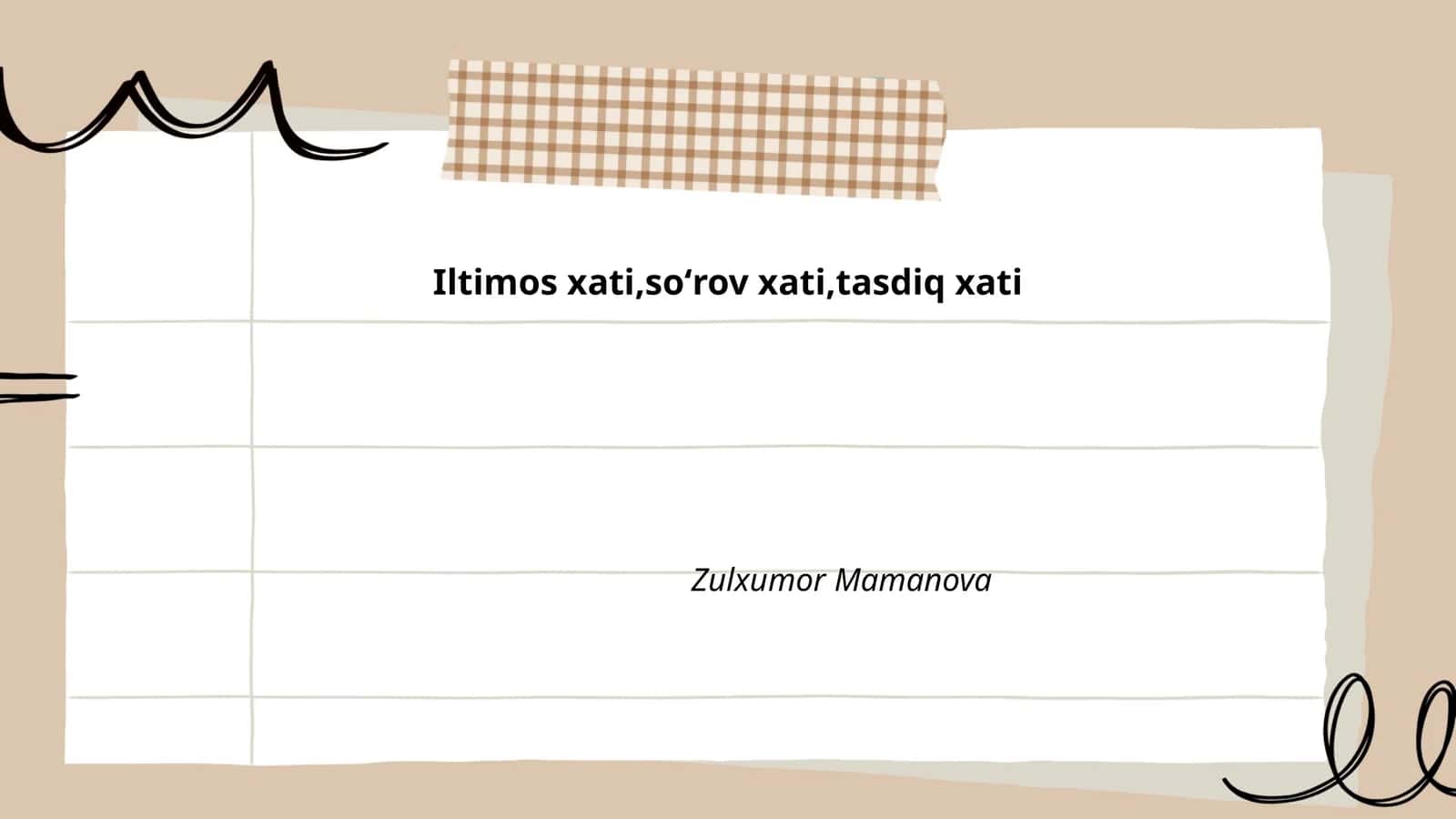 Ilmiy loyihaga iltimos xati