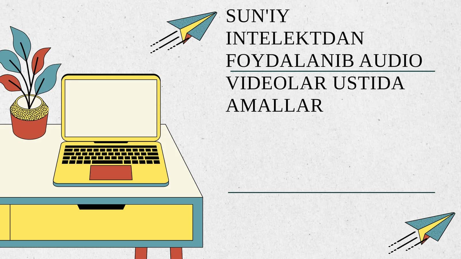 SUN'IY INTELEKTDAN FOYDALANIB AUDIO VIDEOLAR USTIDA AMALLAR