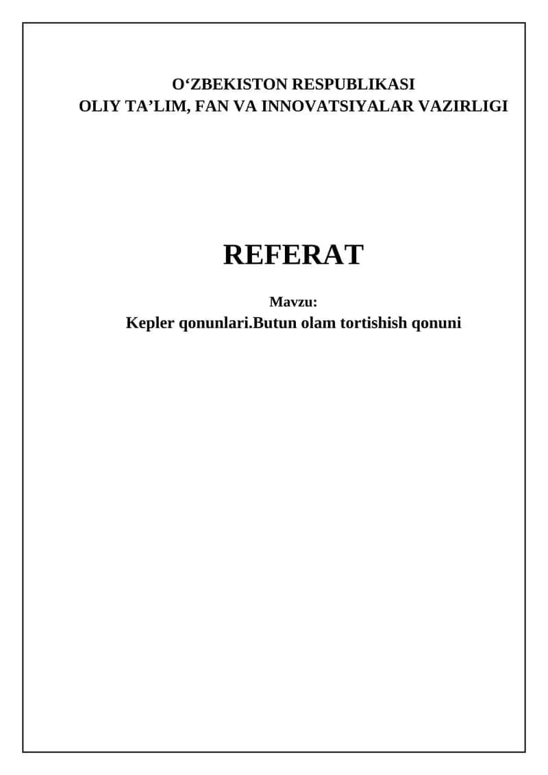 Kepler qonunlari