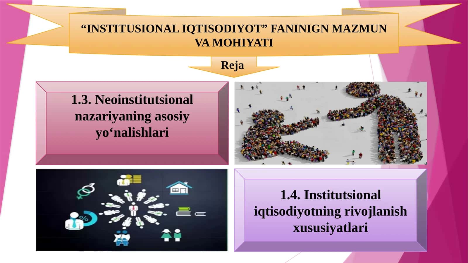 “INSTITUSIONAL IQTISODIYOT” FANINIGN MAZMUN VA MOHIYATI