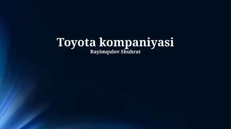Toyota kompaniyasi