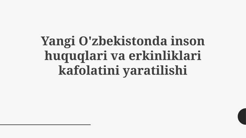 Yangi O'zbekiston Konstitutsiyasi: Inson huquqlarining kafolati