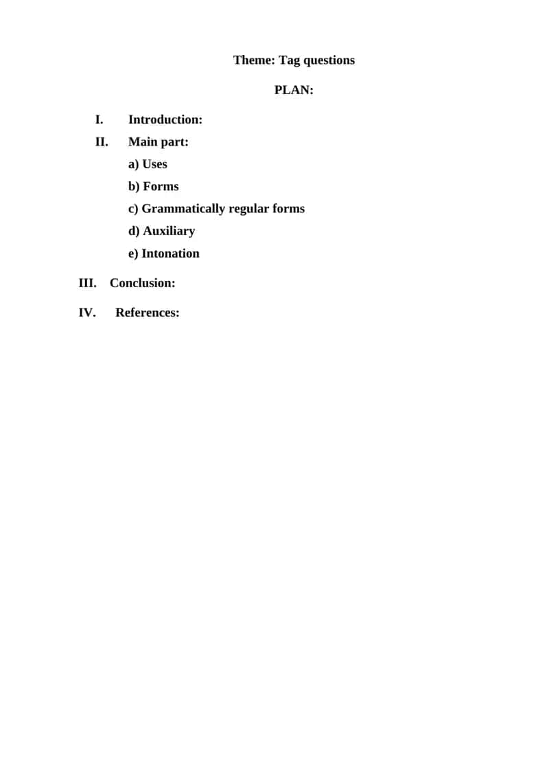 Tag questions