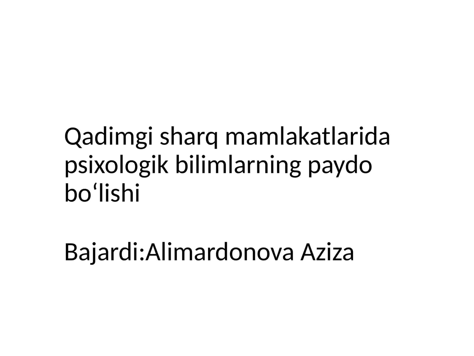 Qadimgi sharq madaniyati psixologiya