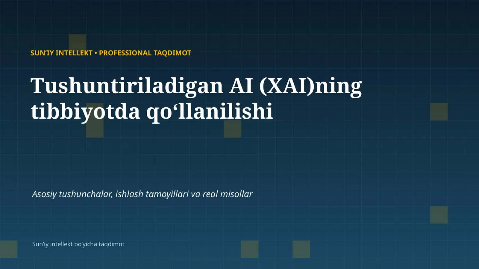 Tushuntiriladigan AI (XAI)