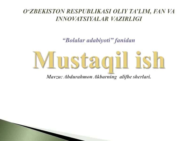 Abdurahmon Akbarning alifbe sherlari.