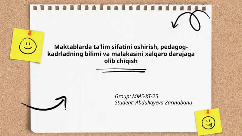 Maktablarda taʼlim sifatini oshirish