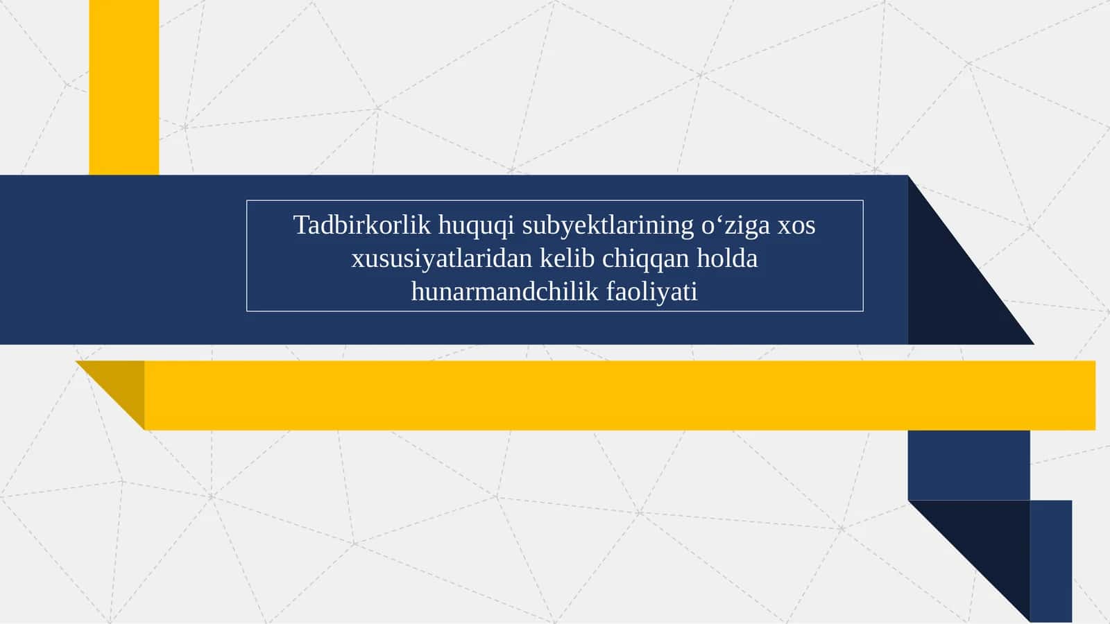 Tadbirkorlik huquqi subyektlarining o‘ziga xos xususiyatlaridan kelib chiqqan holda hunarmandchilik faoliyati