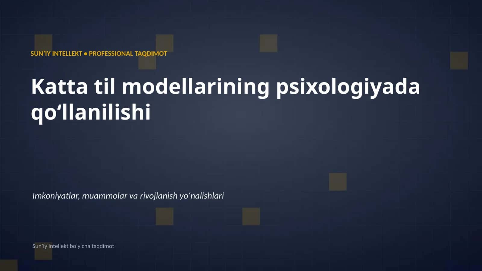 Katta til modellarining psixologiyada qoʻllanilishi