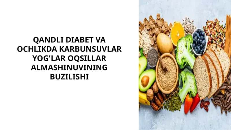 QANDLI DIABET VA OCHLIKDA KARBUNSUVLAR YOG'LAR OQSILLAR ALMASHINUVINING BUZILISHI