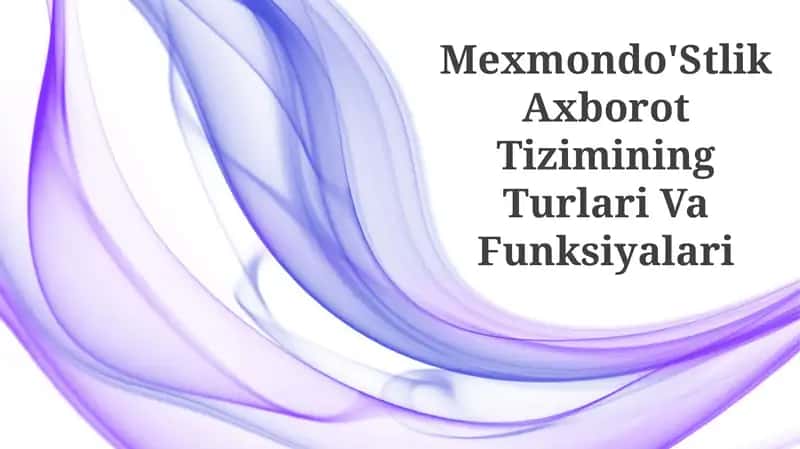 Mehmondo'Stlik Axborot Tizimlarining Turlari