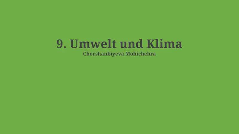 Umwelt und Klima