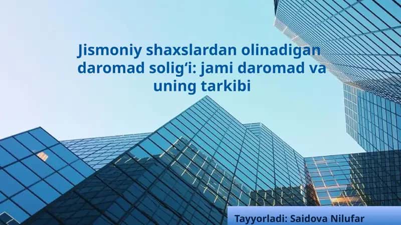 Jami daromad ta'rifi va ahamiyati